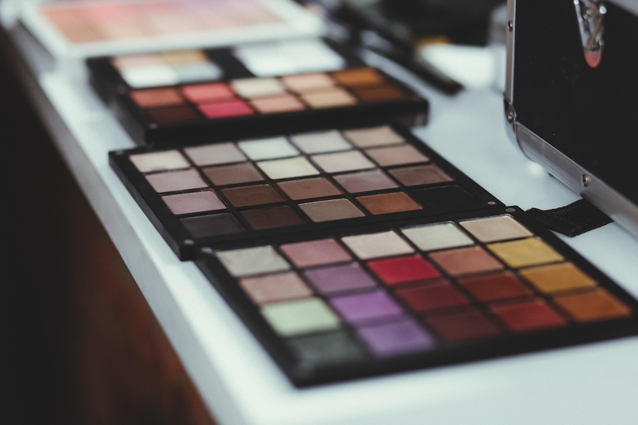 makeup, kit, colorful