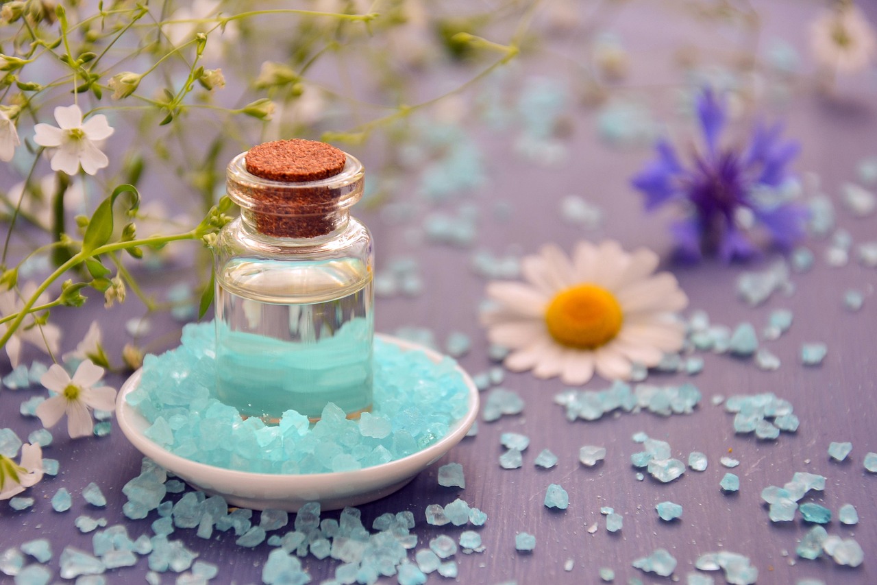 essential oil, spa, cosmetic oil, aromatherapy, flower background, flower wallpaper, massage, beauty, alternative, wellness, beautiful flowers, scent, relaxation, sea salt, flowers, petals, glass bottle, nature, the medicine, natural product